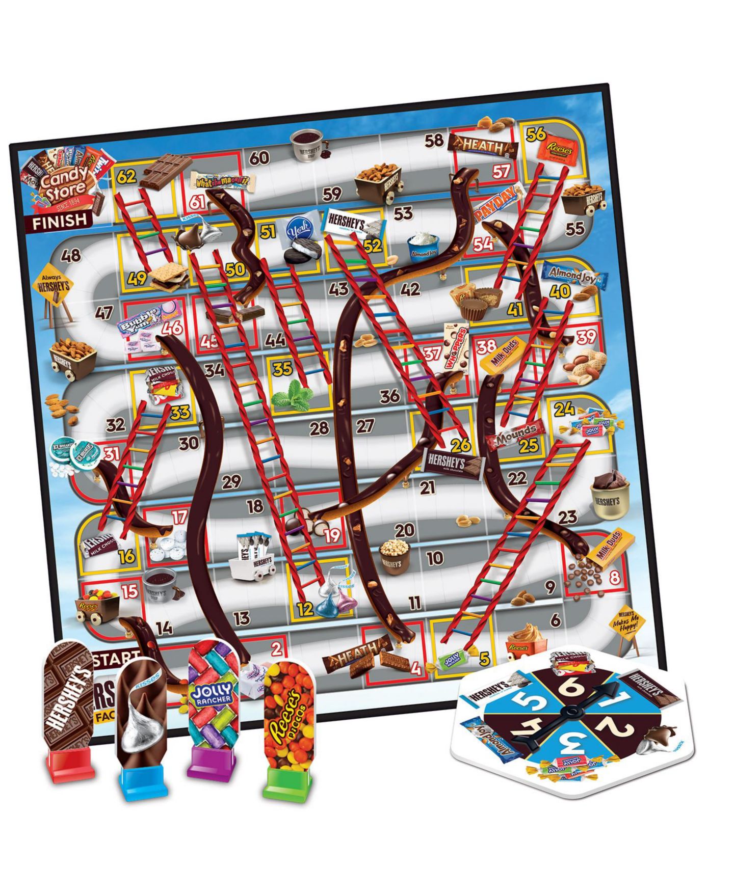 Детская настольная игра MasterPieces Puzzles Hershey Slides and Ladders Board Game, Ages 3+ — фото 2