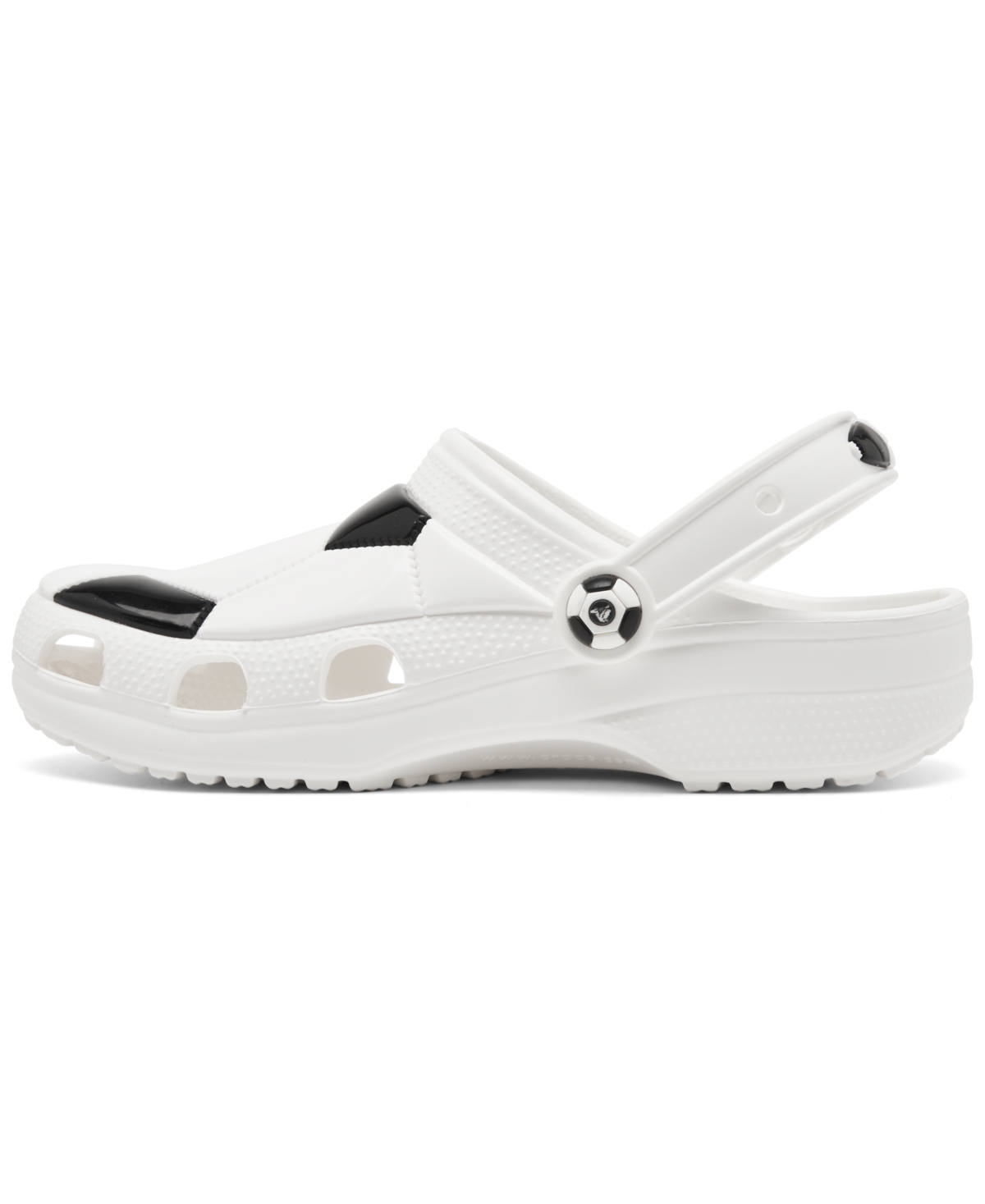 Crocs Big Kids Soccer Classic Clog Sandals From Finish Line In White,black
