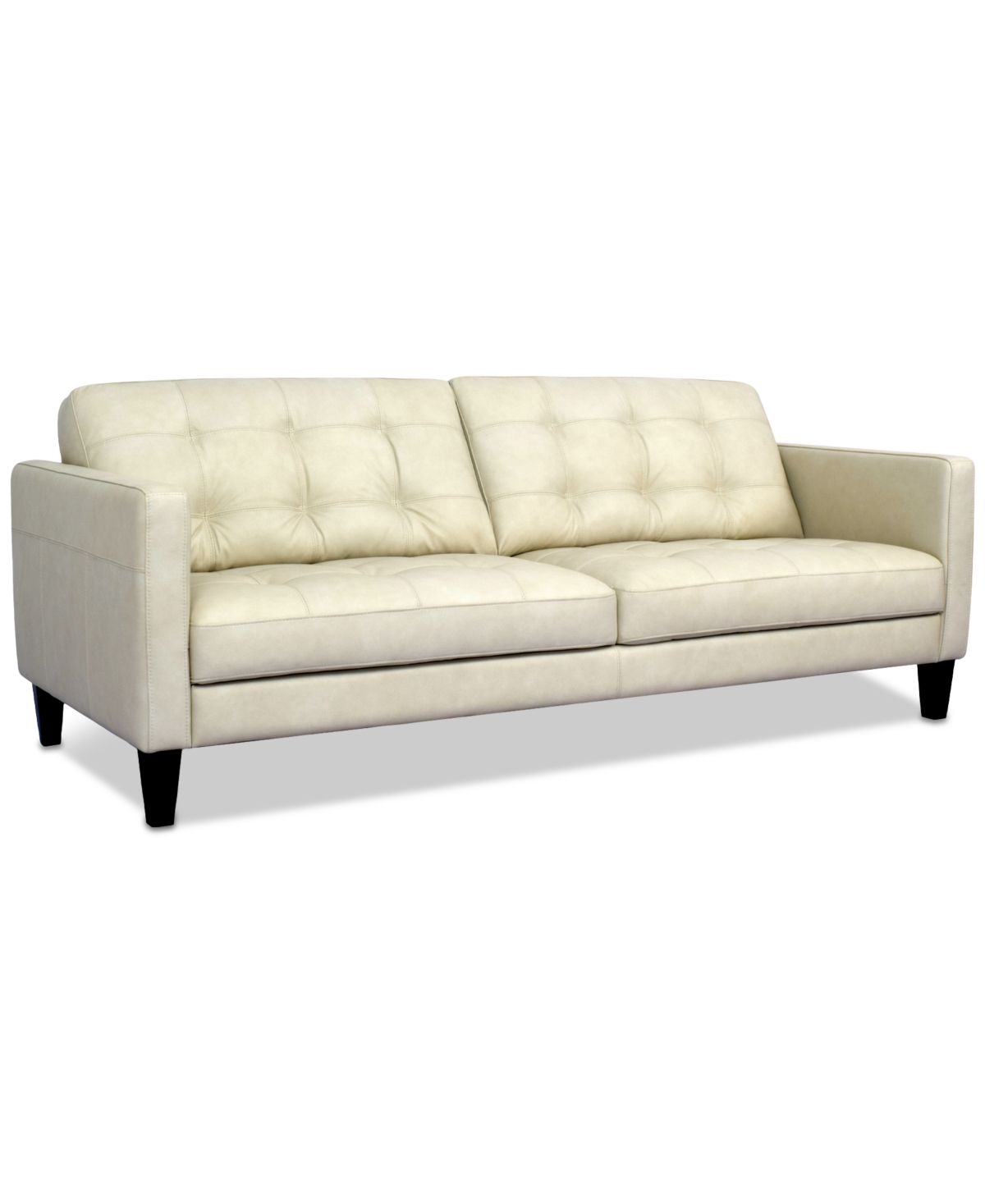 Macy's Pezley Leather Sofa, Created For  In Cream