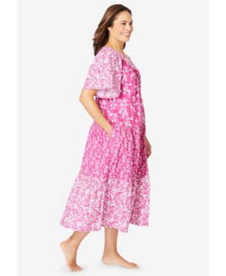 Plus Size Only Neccessities Tiered Print Lounger