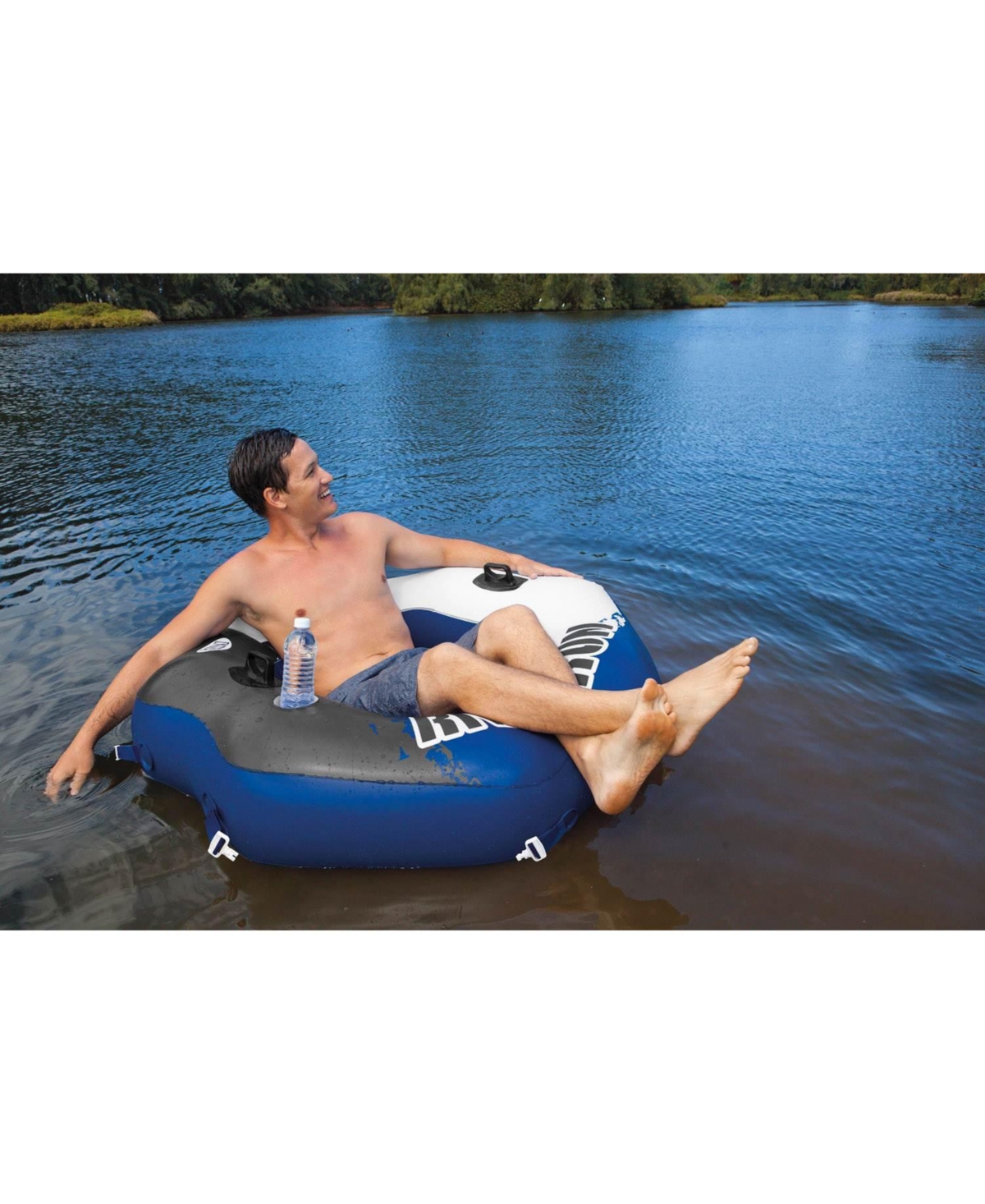 Intex River Run Connect Inflatable Tube (2 Pack) & Mega Chill Ii Beverage Float