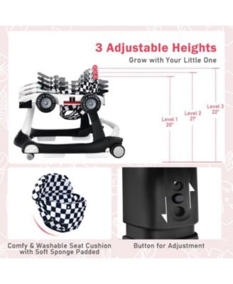 Kids 4-in-1 Foldable Activity Push Walker with Adjustable Height