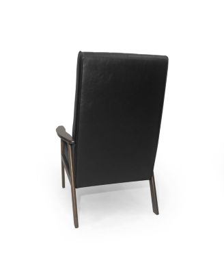 Mid-Century Modern Faux Leather Accent Chair