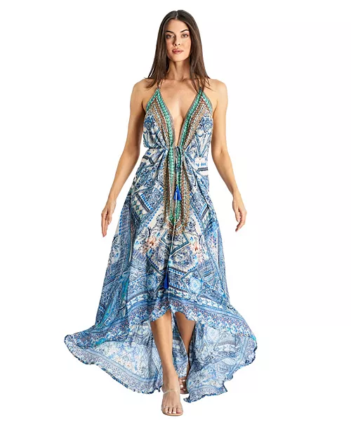 women's maxi halterneck dress