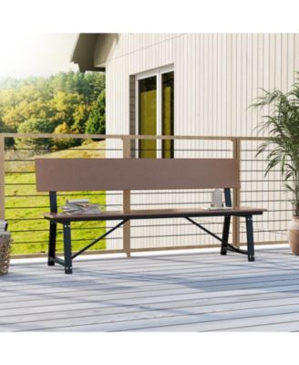 72 Inch Extra Long Bench with All-Weather HDPE Seat & Back for Yard Garden Porch