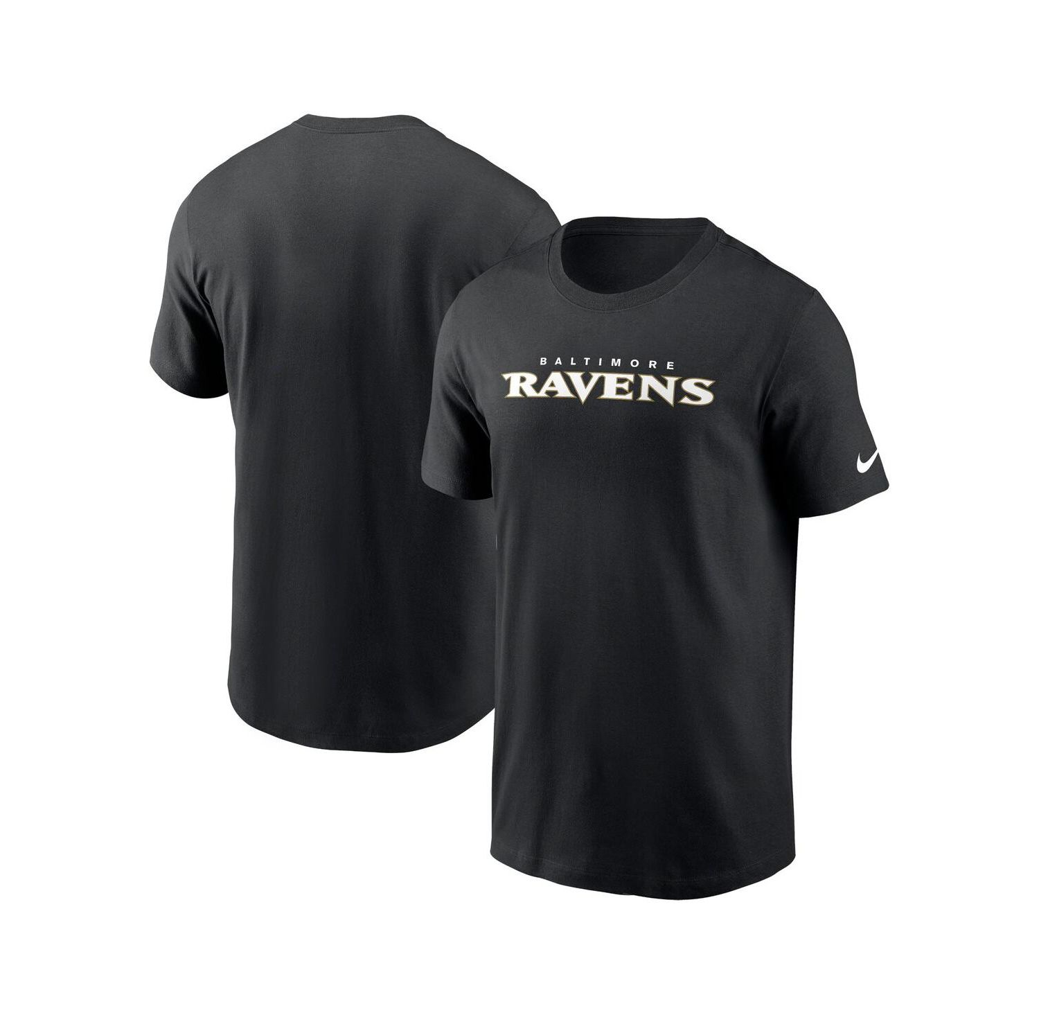 Men's Black Baltimore Ravens Primetime Wordmark Essential T-Shirt