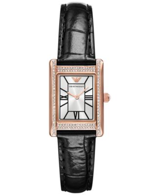 Emporio Armani - Women's Black Leather Strap Watch 32mm