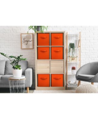 6 Pack 13 Inch Foldable Storage Cubes with Handles- for Organizing Home, Shelves, Nursery, Playroom, Closet and More