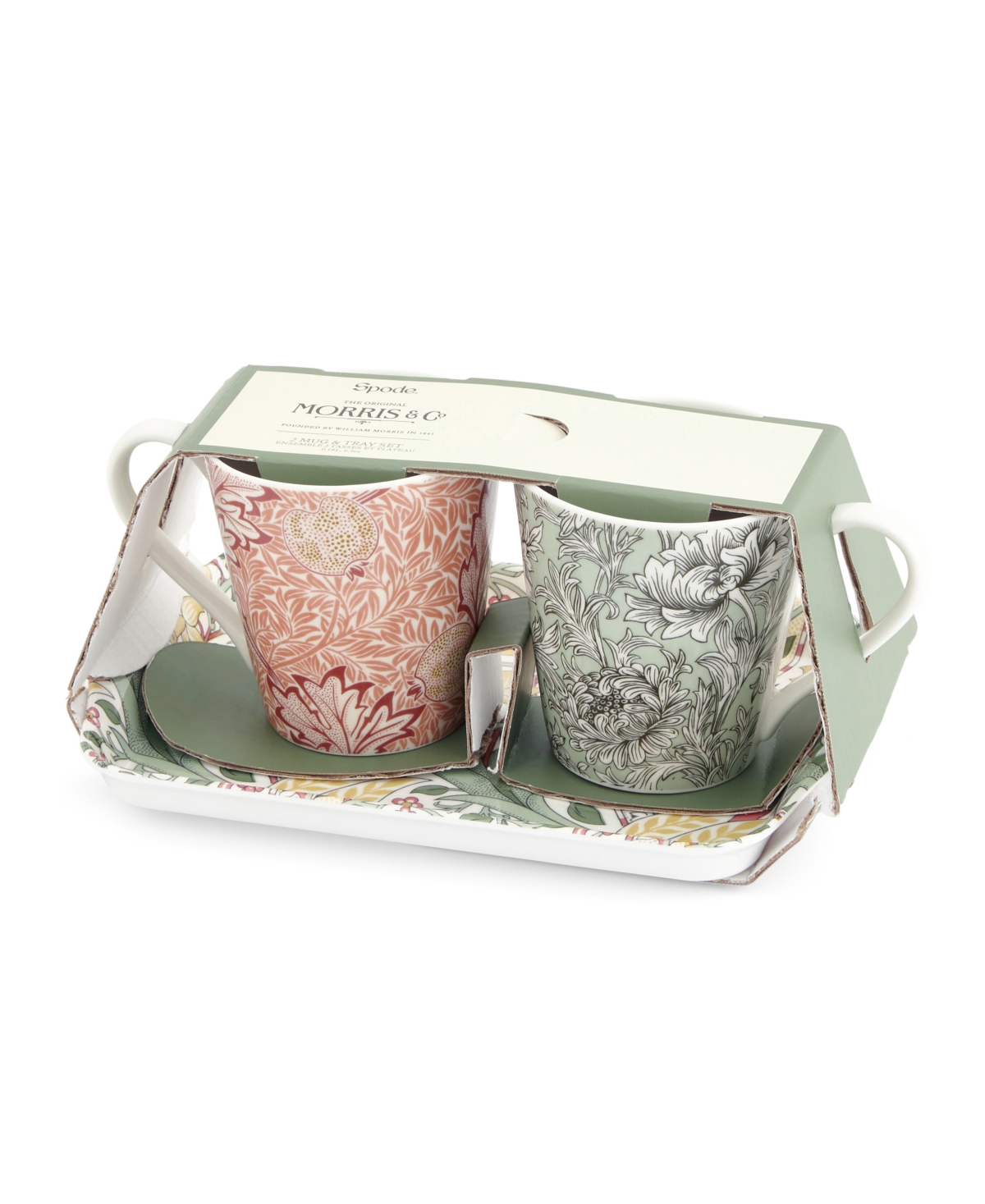 Spode Morris & Co. Mug Tray Set In Multi
