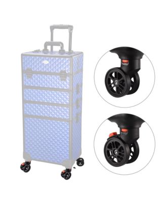 Set of 4 Swivel Replacement Wheel Caster with Locking Brake 360 Degree Rotate Caster for Makeup Case