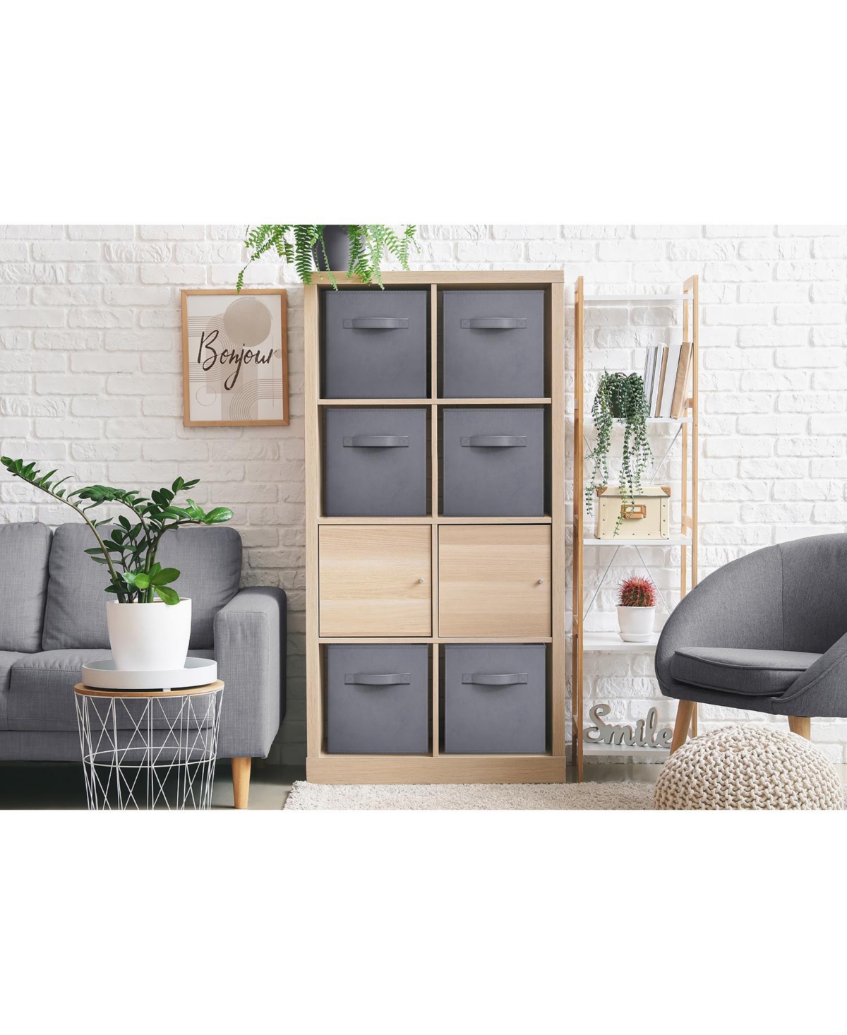 Sorbus 6 Pack 13 Inch Foldable Storage Cubes with Handles- for Organizing Home, Shelves, Nursery, Playroom