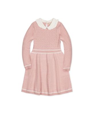 fitted lace wedding dress Oriana, Smocked dress, in pink organic cotton twill