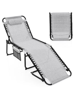 Foldable Recline Lounge Chair with Adjustable Backrest and Footrest