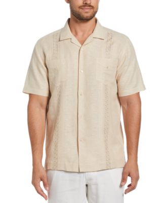Cubavera - Men's Embroidered Two-Pocket Short Sleeve Button-Front Guayabera Shirt