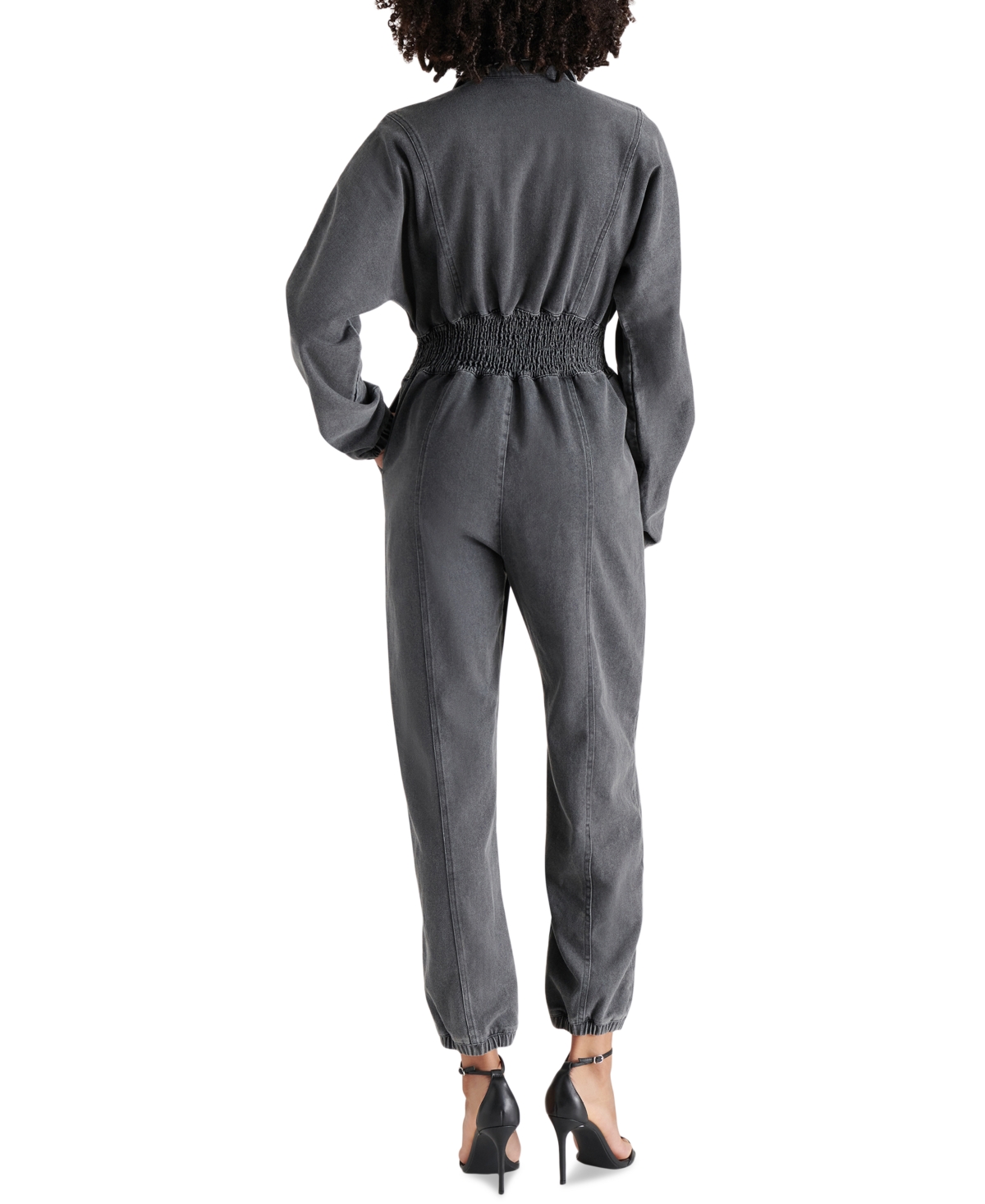Steve Madden Women's Coya Smock-Waist Denim Jumpsuit