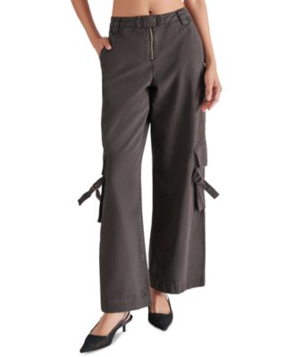 Steve Madden - Women's Eos Cotton Wide-Leg Cargo Pants