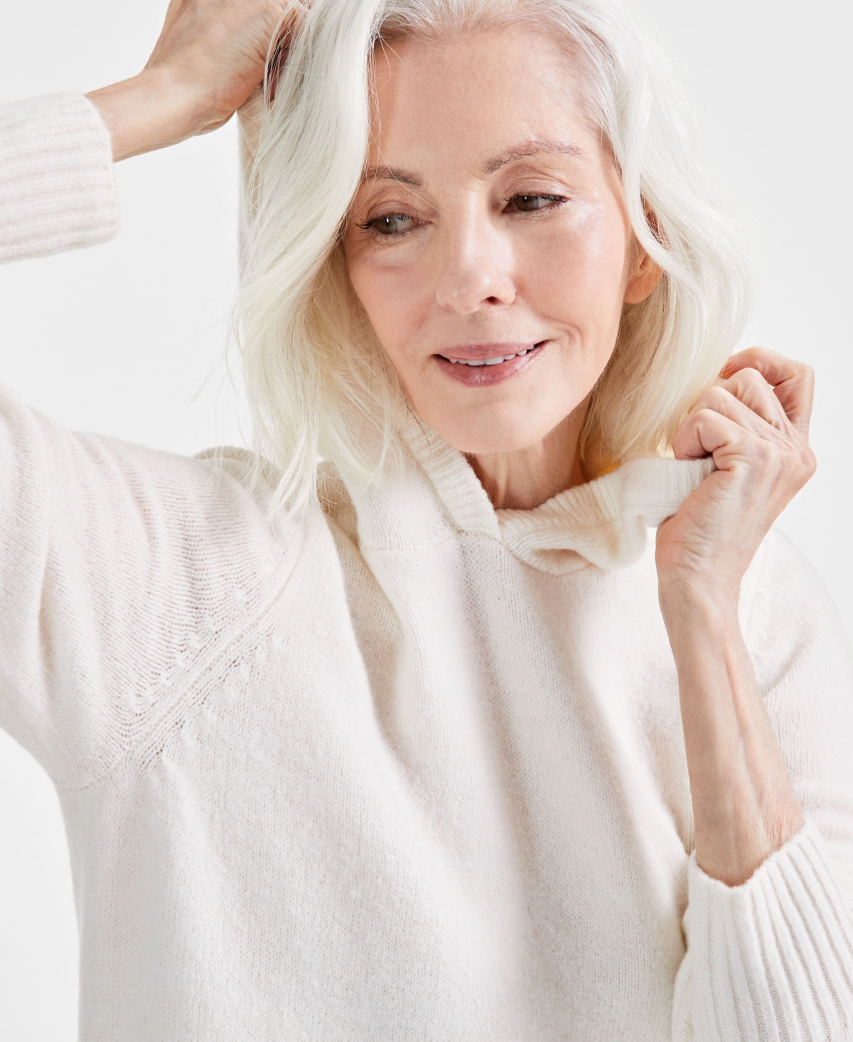 Style & Co Petite Solid Luxe Hooded Sweater, Created for Macy's