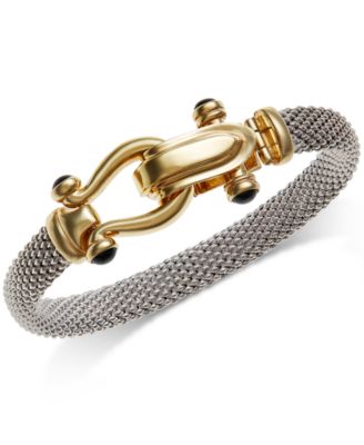 Italian Gold Horseshoe Bangle Bracelet 