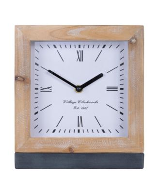 Slickblue Wood and Iron Wall Clock - Rustic Home Decor Timepiece - Macy's