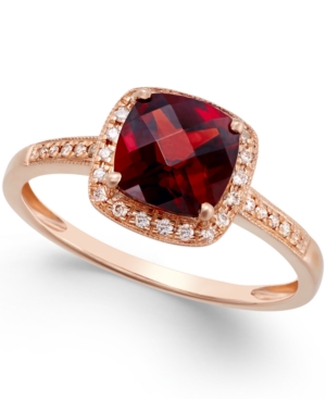 image of Garnet (2-1/4 ct. t.w.) and Diamond Accent Ring in 14k Rose Gold
