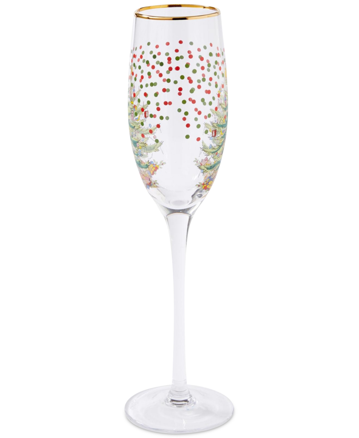 SPODE CHRISTMAS TREE POLKA DOT CHAMPAGNE FLUTES, SET OF 4 