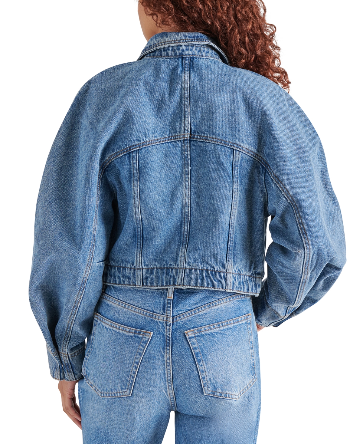 Steve Madden Women's Adriane Cotton Cropped Trucker Jacket