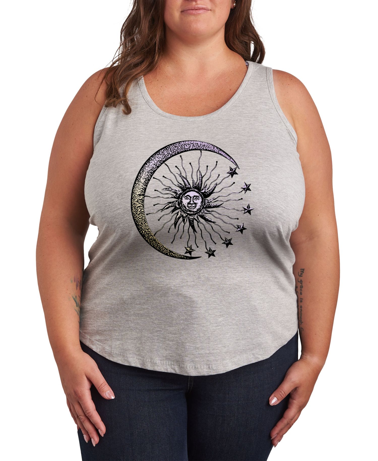 Sun Moon Plus Size Graphic Tank