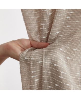 Emily Faux Linen Semi Sheer Light Filtering Transparent Grommet Lightweight Window Curtains Drapery Panels, 2 Panels