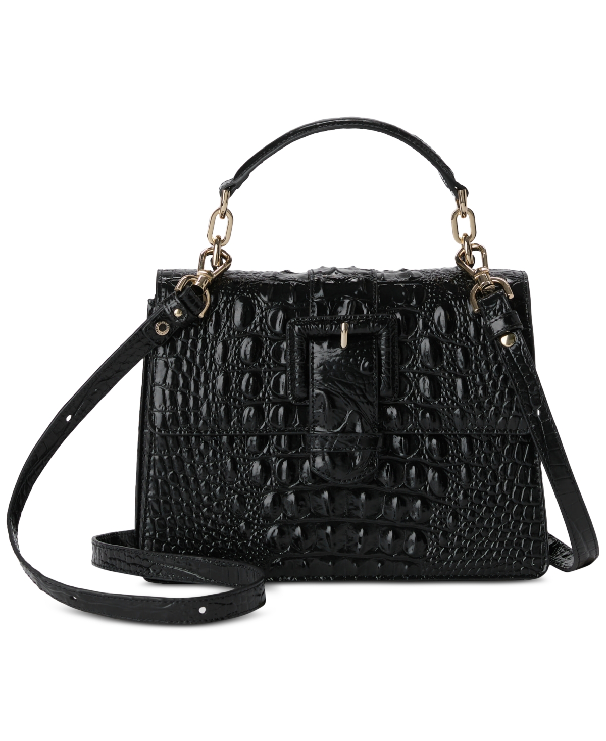Small Hallie Melbourne Leather Satchel - Black