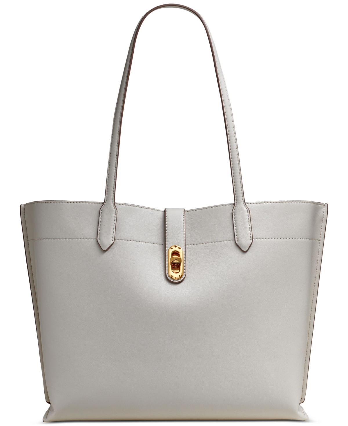 Donna Karan Bridgehampton Leather Turnlock Triple Compartment Tote In Light Sand