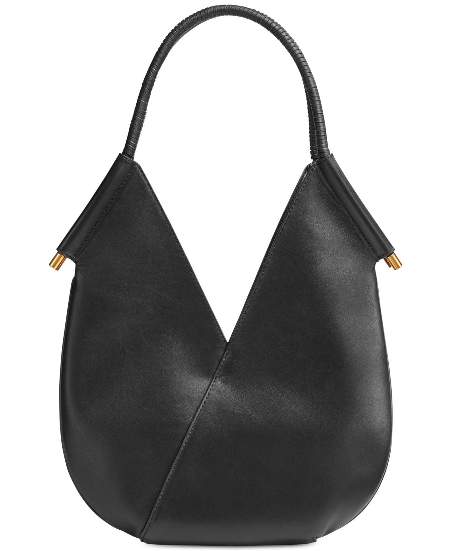 Женская сумка Donna Karan New York Baldwin Mini Shoulder with Leather Wrapped Rounded Handle, цвет: Чёрный / Золотой — фото 3