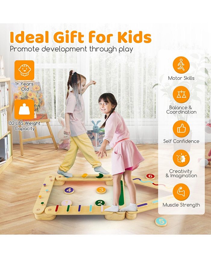 Poutre D'équilibre Sensorielle Pour Enfants – Planches Texturées Antidérapantes – ABS, Charge 80 Kg – Empilable