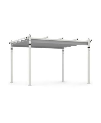 Outdoor Pergola with Retractable Canopy and Aluminum Frame