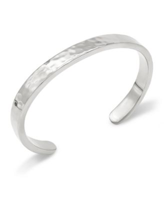 Bali Hammer Cuff Bracelet in Sterling Silver, Large