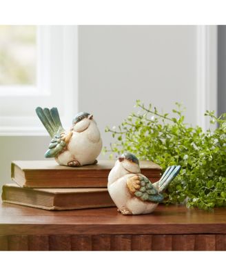 Bird Figurine Set of 6 Rustic Decorative Accents for Your Home