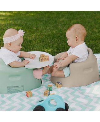 Infant Floor Seat Baby Sit Up Chair with Adjustable Safety Harness, Taupe