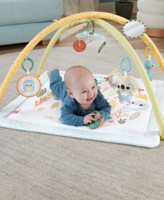 Fisher-Price Simply Senses Newborn Gym Baby Activity Mat with 6 Sensory Toys