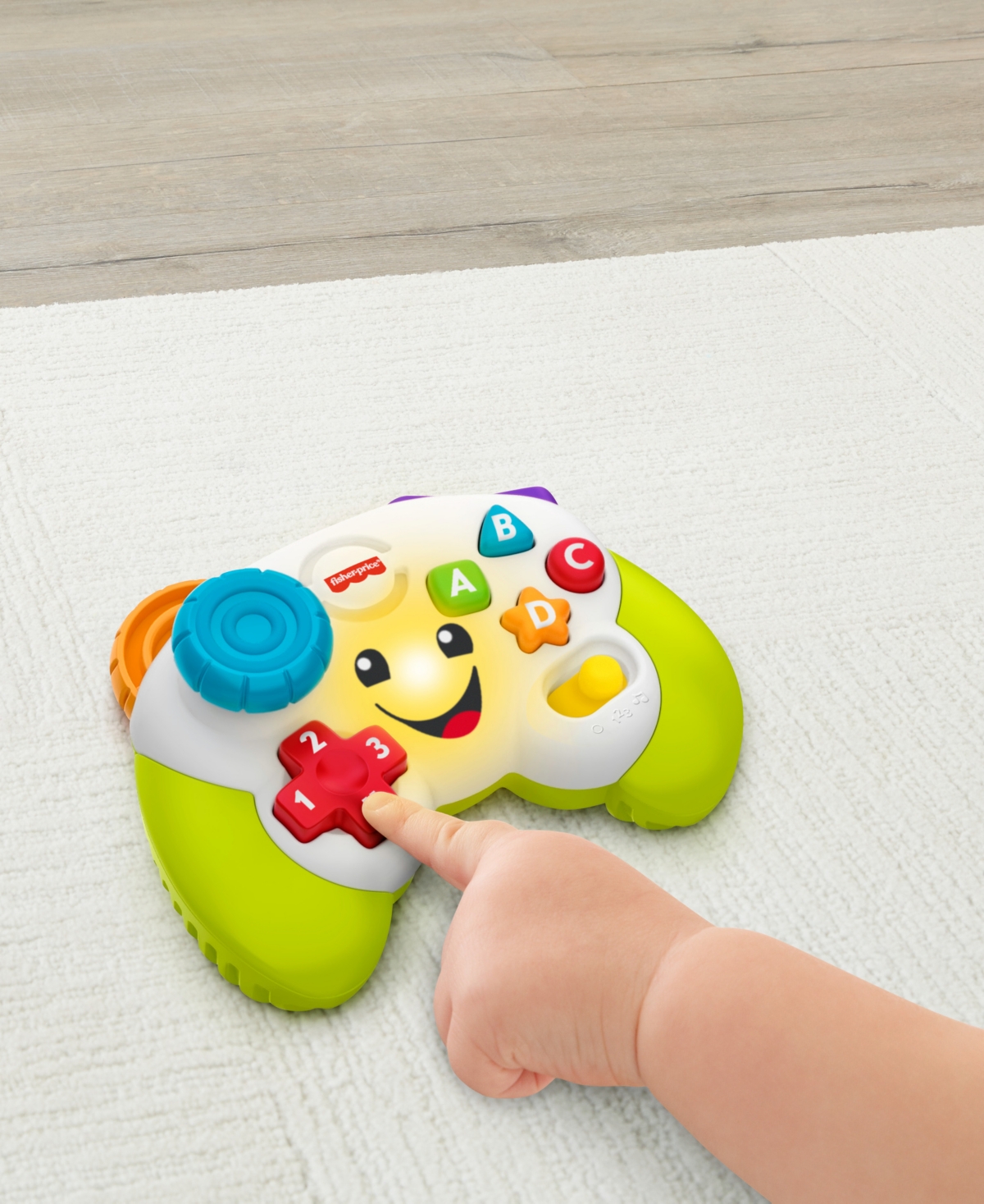 Fisher Price Fisher-price Laugh Learn Game Learn Controller Musical Baby Toy With Lights, Green In Multi-color