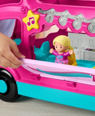 Fisher-Price Barbie Little Dreamcamper RV Playset with Music, Lights and 2 Figures