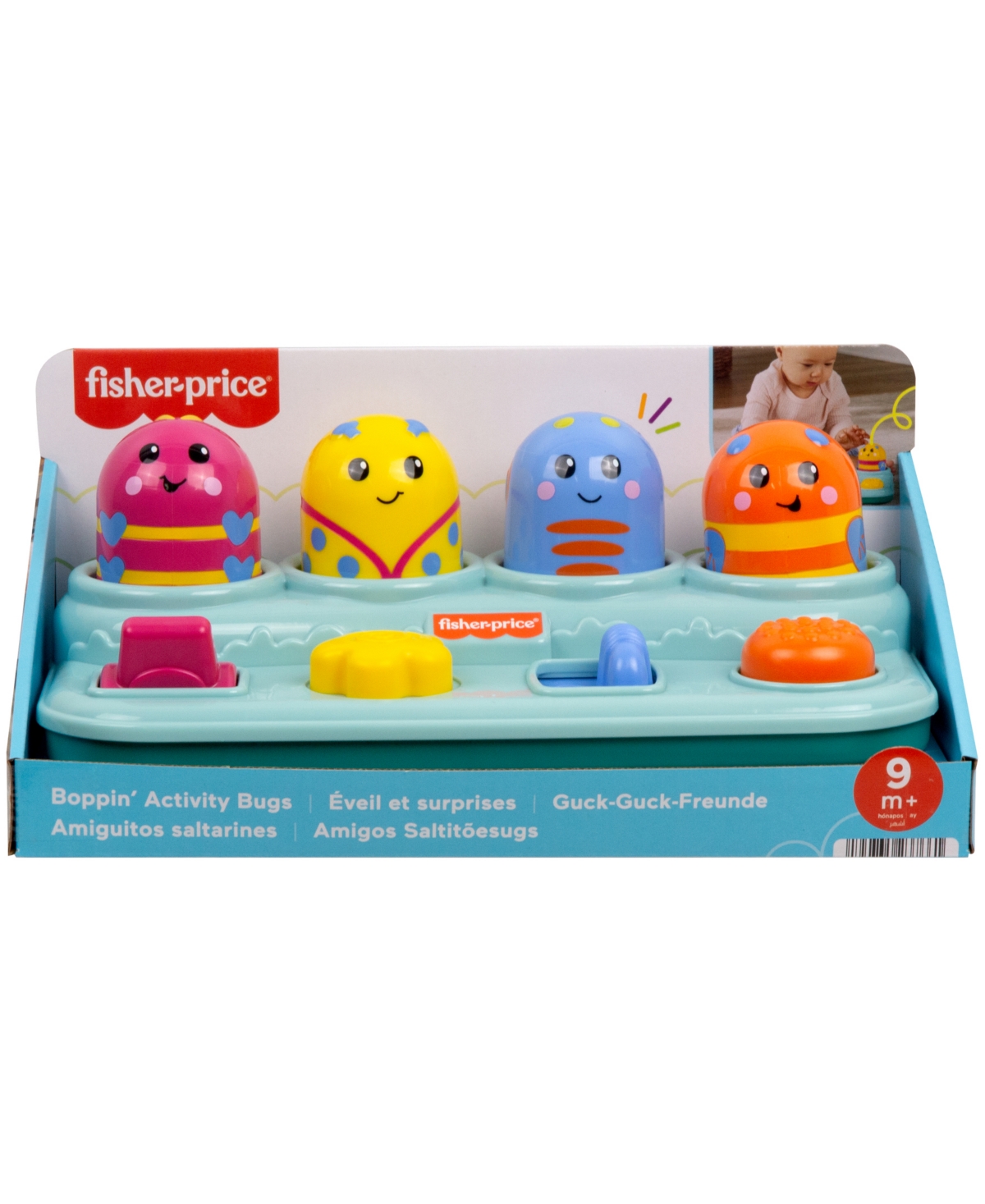 Fisher-Price Boppin' Activity Bugs Fine Motor Pop-Up Toy for Babies 9 Months Older - Multi-Color