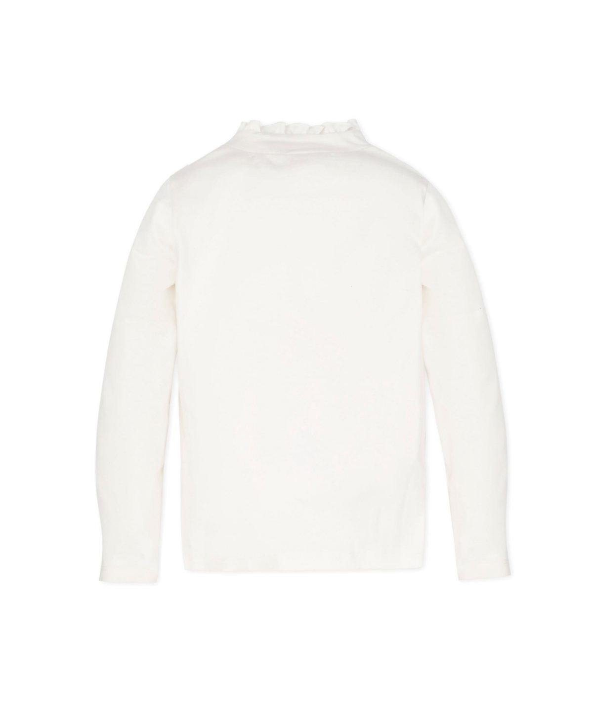 Hope & Henry Girls Organic Long Sleeve Mock Neck Sweater with Gold Buttons