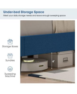 Queen Size Upholstered Platform Bed with Button Tufted Headboard