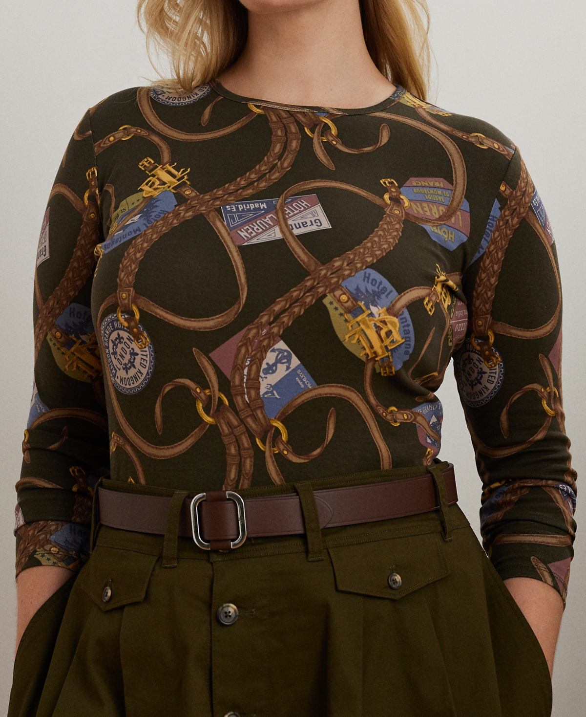 Lauren Ralph Lauren Plus Size Printed Long-Sleeve Tee