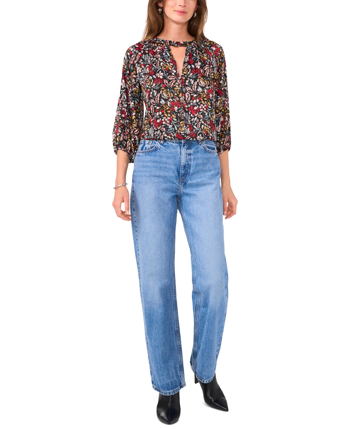 Vince Camuto Women's Printed 3/4-Sleeve Top