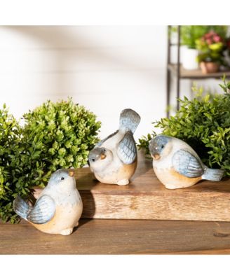 Set of 3 Decorative Bird Figurines Elegant Home Decor Accents