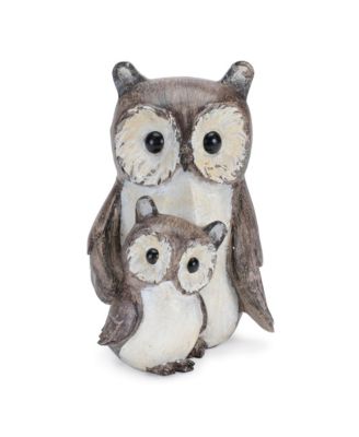 Owl with Baby Figurine Charming Family Home Decor Accent (Set of 4)