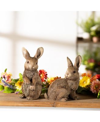 Decorative Bunny Figurine Charming Home Decor Accent (Set of 2)