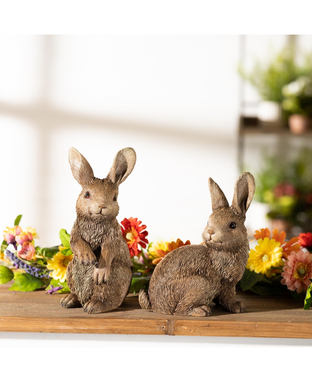 Slickblue Decorative Bunny Figurine Charming Home Decor Accent (Set of