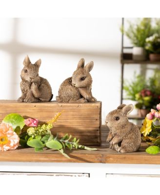 Decorative Bunny Figurine Charming Home Decor Accent (Set of 3)