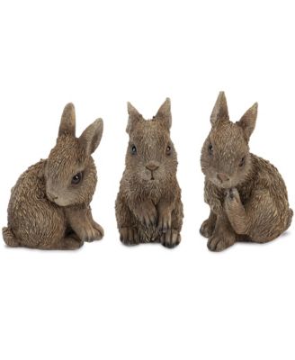 Decorative Bunny Figurine Charming Home Decor Accent (Set of 3)